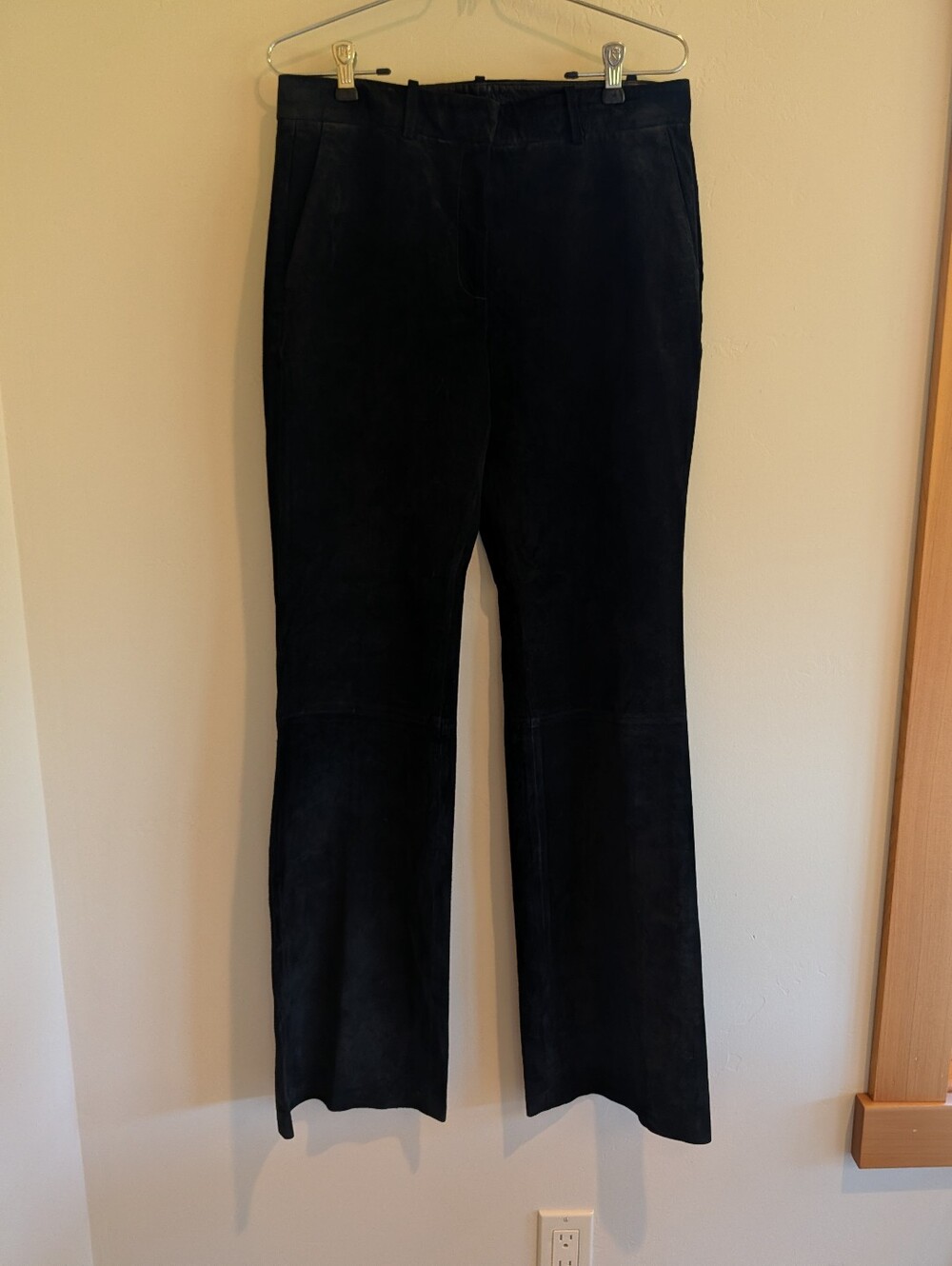 Theory Ilayda Suede Kick Flare Pants Black Size 8